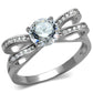 MATS470 - Rhodium 925 Sterling Silver Ring with AAA Grade CZ  in Clear