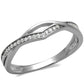 MATS471 - Rhodium 925 Sterling Silver Ring with AAA Grade CZ  in Clear