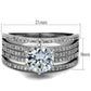 MATS473 - Rhodium 925 Sterling Silver Ring with AAA Grade CZ  in Clear