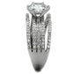 MATS473 - Rhodium 925 Sterling Silver Ring with AAA Grade CZ  in Clear