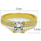 MATS474 - Gold 925 Sterling Silver Ring with AAA Grade CZ  in Clear