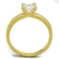 MATS474 - Gold 925 Sterling Silver Ring with AAA Grade CZ  in Clear
