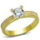 MATS474 - Gold 925 Sterling Silver Ring with AAA Grade CZ  in Clear