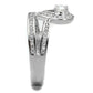 MATS476 - Rhodium 925 Sterling Silver Ring with AAA Grade CZ  in Clear