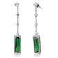 MATS478 - Rhodium 925 Sterling Silver Earrings with AAA Grade CZ  in Emerald