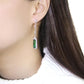 MATS478 - Rhodium 925 Sterling Silver Earrings with AAA Grade CZ  in Emerald