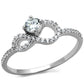 MATS485 - Rhodium 925 Sterling Silver Ring with AAA Grade CZ  in Clear
