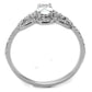 MATS486 - Rhodium 925 Sterling Silver Ring with AAA Grade CZ  in Clear