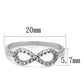 MATS487 - Rhodium 925 Sterling Silver Ring with AAA Grade CZ  in Clear