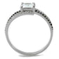 MATS488 - Rhodium 925 Sterling Silver Ring with AAA Grade CZ  in Clear