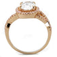 MATS489 - Rose Gold 925 Sterling Silver Ring with AAA Grade CZ  in Clear