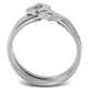 MATS491 - Rhodium 925 Sterling Silver Ring with AAA Grade CZ  in Clear