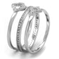 MATS491 - Rhodium 925 Sterling Silver Ring with AAA Grade CZ  in Clear