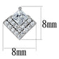 MATS493 - Rhodium 925 Sterling Silver Earrings with AAA Grade CZ  in Clear