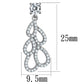 MATS496 - Rhodium 925 Sterling Silver Earrings with AAA Grade CZ  in Clear