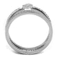 MATS498 - Rhodium 925 Sterling Silver Ring with AAA Grade CZ  in Clear