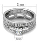 MATS499 - Rhodium 925 Sterling Silver Ring with AAA Grade CZ  in Clear