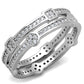 MATS503 - Rhodium 925 Sterling Silver Ring with AAA Grade CZ  in Clear