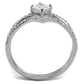 MATS504 - Rhodium 925 Sterling Silver Ring with AAA Grade CZ  in Clear