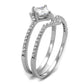 MATS504 - Rhodium 925 Sterling Silver Ring with AAA Grade CZ  in Clear