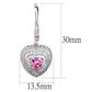 MATS505 - Rhodium 925 Sterling Silver Earrings with AAA Grade CZ  in Rose