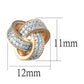 MATS507 - Rose Gold + Rhodium 925 Sterling Silver Earrings with AAA Grade CZ  in Clear