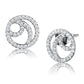 MATS511 - Rhodium 925 Sterling Silver Earrings with AAA Grade CZ  in Clear