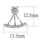 MATS512 - Rhodium 925 Sterling Silver Earrings with AAA Grade CZ  in Clear