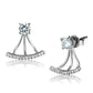 MATS512 - Rhodium 925 Sterling Silver Earrings with AAA Grade CZ  in Clear