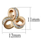 MATS513 - Rose Gold + Rhodium 925 Sterling Silver Earrings with AAA Grade CZ  in Clear