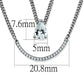 MATS514 - Rhodium 925 Sterling Silver Necklace with AAA Grade CZ  in Clear