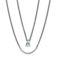 MATS514 - Rhodium 925 Sterling Silver Necklace with AAA Grade CZ  in Clear