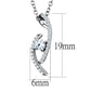 MATS515 - Rhodium 925 Sterling Silver Necklace with AAA Grade CZ  in Clear