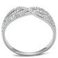MATS516 - Rhodium 925 Sterling Silver Ring with AAA Grade CZ  in Clear