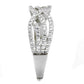 MATS516 - Rhodium 925 Sterling Silver Ring with AAA Grade CZ  in Clear