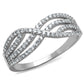 MATS516 - Rhodium 925 Sterling Silver Ring with AAA Grade CZ  in Clear