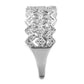 MATS517 - Rhodium 925 Sterling Silver Ring with AAA Grade CZ  in Clear