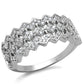 MATS517 - Rhodium 925 Sterling Silver Ring with AAA Grade CZ  in Clear
