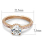MATS518 - Rose Gold 925 Sterling Silver Ring with AAA Grade CZ  in Clear