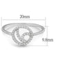 MATS519 - Rhodium 925 Sterling Silver Ring with AAA Grade CZ  in Clear