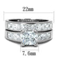 MATS520 - Rhodium 925 Sterling Silver Ring with AAA Grade CZ  in Clear