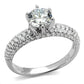 MATS521 - Rhodium 925 Sterling Silver Ring with AAA Grade CZ  in Clear
