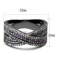 MATS522 - Ruthenium 925 Sterling Silver Ring with AAA Grade CZ  in Amethyst