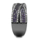 MATS522 - Ruthenium 925 Sterling Silver Ring with AAA Grade CZ  in Amethyst