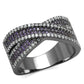 MATS522 - Ruthenium 925 Sterling Silver Ring with AAA Grade CZ  in Amethyst