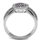 MATS523 - Rhodium + Ruthenium 925 Sterling Silver Ring with AAA Grade CZ  in Amethyst