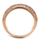 MATS525 - Rose Gold 925 Sterling Silver Ring with AAA Grade CZ  in Amethyst