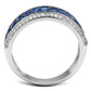MATS526 - Rhodium 925 Sterling Silver Ring with Synthetic Synthetic Glass in Montana