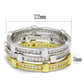 MATS527 - Gold+Rhodium 925 Sterling Silver Ring with AAA Grade CZ  in Clear