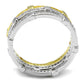 MATS527 - Gold+Rhodium 925 Sterling Silver Ring with AAA Grade CZ  in Clear